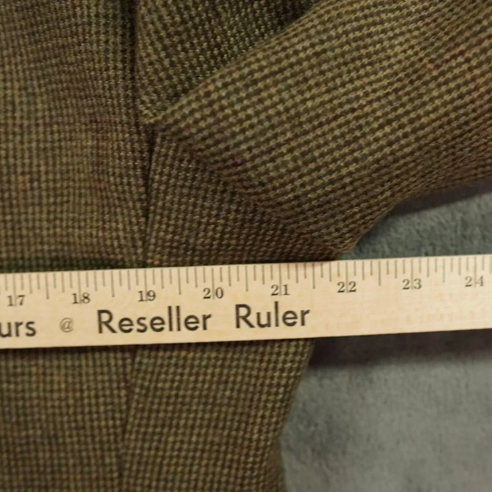 Vinatge Lauren Ralph Lauren Blazer Men 43R Brown Wool Houndstooth Sports‎ Coat